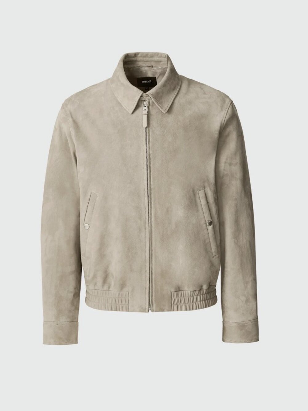 BRAND NEW Mackage Tan Suede Bomber Jacket in Size 40